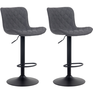 Barové stoličky Emma (SET 2 ks), textil, čierna