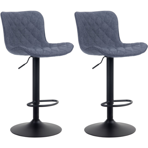 Barové stoličky Emma (SET 2 ks), textil, modrá - 1