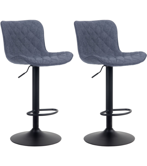 Barové stoličky Emma (SET 2 ks), textil, modrá