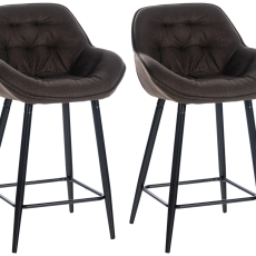 Barové stoličky Gibson (SET 2 ks), textil, hnedá - 1