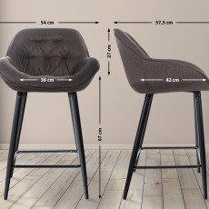 Barové stoličky Gibson (SET 2 ks), textil, hnedá - 2