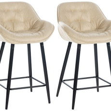 Barové stoličky Gibson (SET 2 ks), textil, krémová - 1