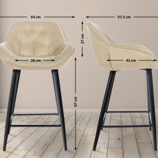 Barové stoličky Gibson (SET 2 ks), textil, krémová - 2