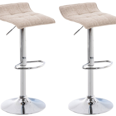 Barové stoličky Madison (SET 2 ks), textil, krémová - 5