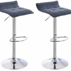 Barové stoličky Madison (SET 2 ks), textil, modrá - 5
