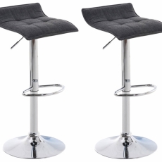 Barové stoličky Madison (SET 2 ks), textil, tmavo šedá - 5