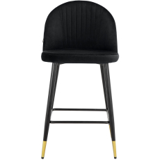 Barové stoličky Marlis (SET 2 ks), zamat, čierna - 2
