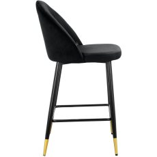 Barové stoličky Marlis (SET 2 ks), zamat, čierna - 3
