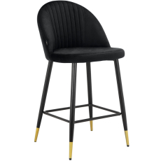 Barové stoličky Marlis (SET 2 ks), zamat, čierna - 4