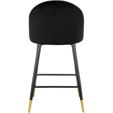 Barové stoličky Marlis (SET 2 ks), zamat, čierna - 5