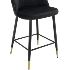 Barové stoličky Marlis (SET 2 ks), zamat, čierna - 7