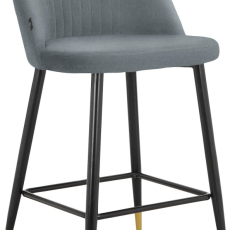Barové stoličky Marlis (SET 2 ks), zamat, šedá - 4