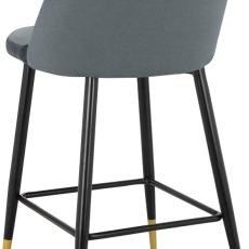 Barové stoličky Marlis (SET 2 ks), zamat, šedá - 6