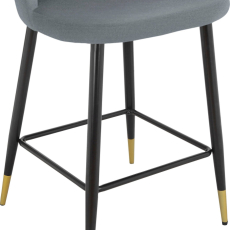 Barové stoličky Marlis (SET 2 ks), zamat, šedá - 7