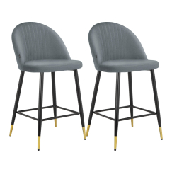 Barové stoličky Marlis (SET 2 ks), zamat, šedá