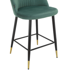 Barové stoličky Marlis (SET 2 ks), zamat, zelená - 6