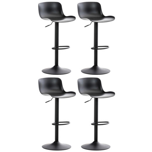 Barové židle Almada (SET 4 ks), plast, černá - 1