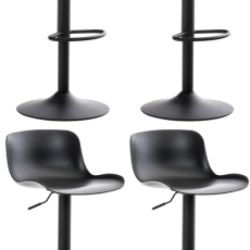 Barové židle Almada (SET 4 ks), plast, černá - 1