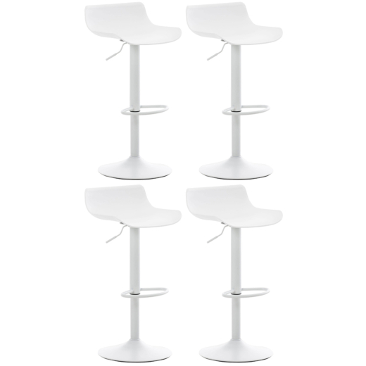 Barové židle Aveiro (SET 4 ks), plast, bílá - 1