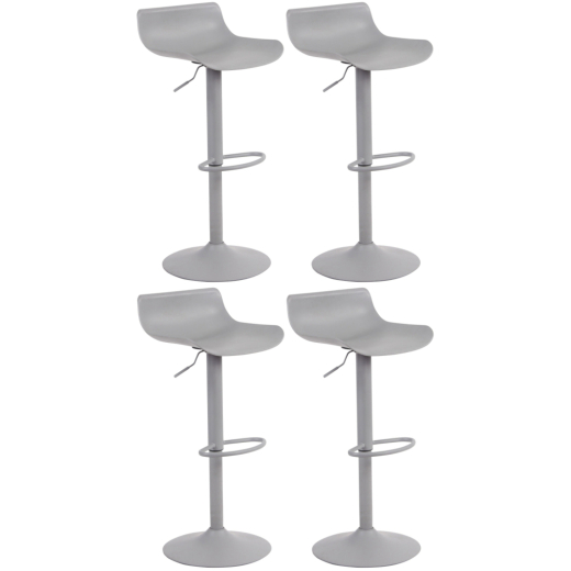 Barové židle Aveiro (SET 4 ks), plast, šedá - 1
