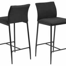 Barové židle Demina (SET 2ks), tkanina, šedá - 1