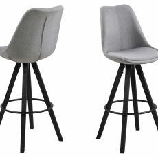 Barové židle Dima I. (SET 2ks), tkanina, světle šedá - 1