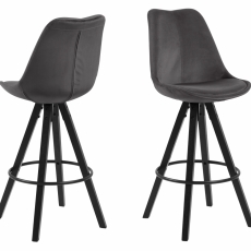 Barové židle Dima I. (SET 2ks), tkanina, tmavě šedá - 1