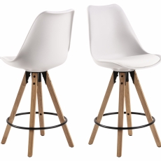 Barové židle Dima (SET 2ks), plast, bílá - 1