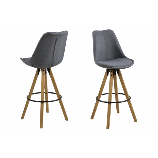 Barové židle Dima (SET 2ks), textilní potahovina, tmavě šedá - 1