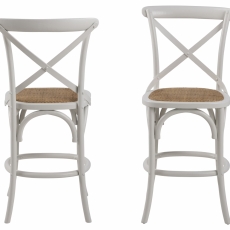 Barové židle Eileen (SET 2ks), ratan, bílá - 2