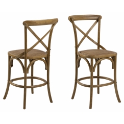 Barové židle Eileen (SET 2ks), ratan, hnedá