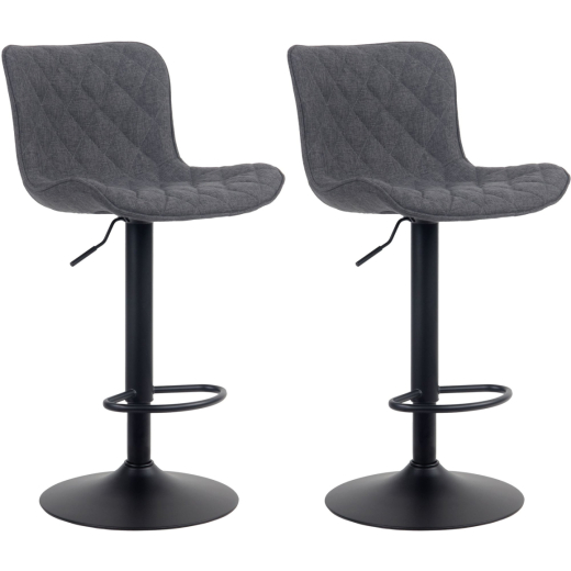 Barové židle Emma (SET 2 ks), textil, černá - 1