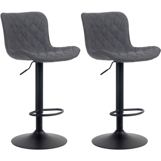 Barové židle Emma (SET 2 ks), textil, černá - 1