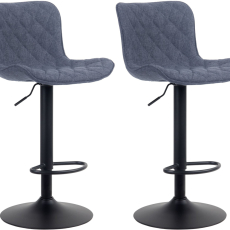 Barové židle Emma (SET 2 ks), textil, modrá - 1