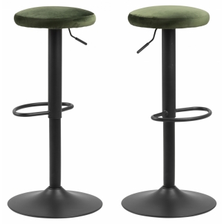 Barové židle Finch (SET 2ks), tkanina, tmavě zelená