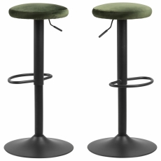 Barové židle Finch (SET 2ks), tkanina, tmavě zelená - 1