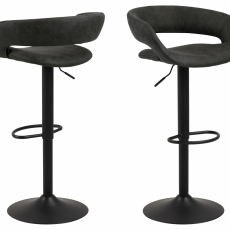 Barové židle Grace II. (SET 2ks), tkanina, antracitová - 1