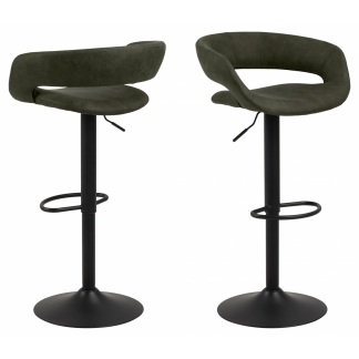 Barové židle Grace (SET 2ks), tkanina, olivová