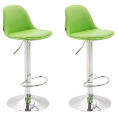 Barove židle Kiel (SET 2 ks), syntetická kůže, zelená