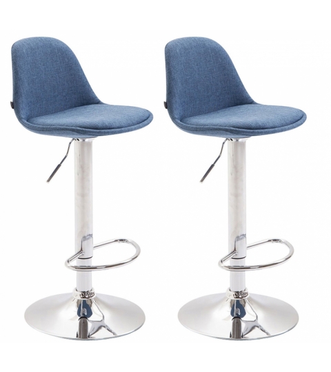 Barové židle Kiel (SET 2 ks), textil, modrá
