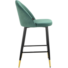 Barové židle Marlis (SET 2 ks), samet, zelená - 3