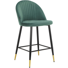 Barové židle Marlis (SET 2 ks), samet, zelená - 4