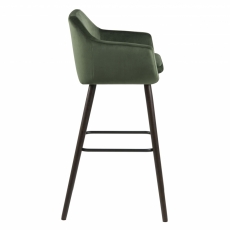 Barové židle Nora (SET 2ks), tkanina, tmavě zelená - 3