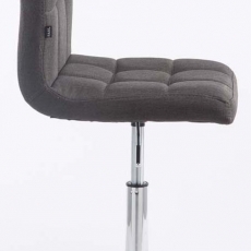 Barové židle Palma (SET 2 ks), textil, tmavě šedá - 1