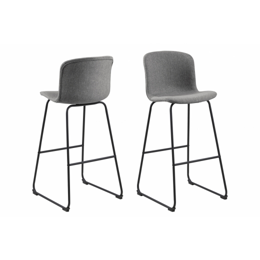 Barové židle Story (SET 2ks), tkanina, šedá - 1