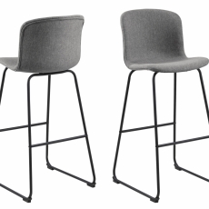 Barové židle Story (SET 2ks), tkanina, šedá - 1