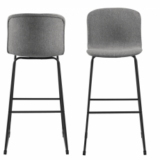 Barové židle Story (SET 2ks), tkanina, šedá - 2