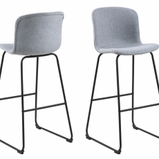 Barové židle Story (SET 2ks), tkanina, světle šedá - 1
