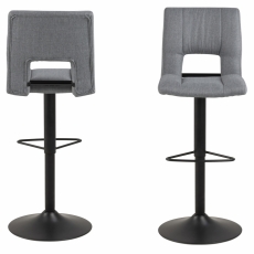 Barové židle Sylvia I. (SET 2ks), tkanina, světle šedá - 2