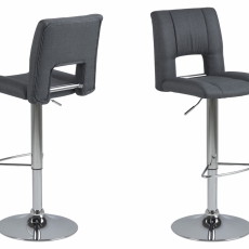 Barové židle Sylvia I. (SET 2ks), tkanina, tmavě šedá - 1